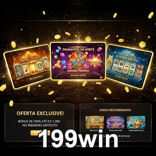 A imagem mostra um smartphone com jogos de casino e o título Total mobilidade na 199win